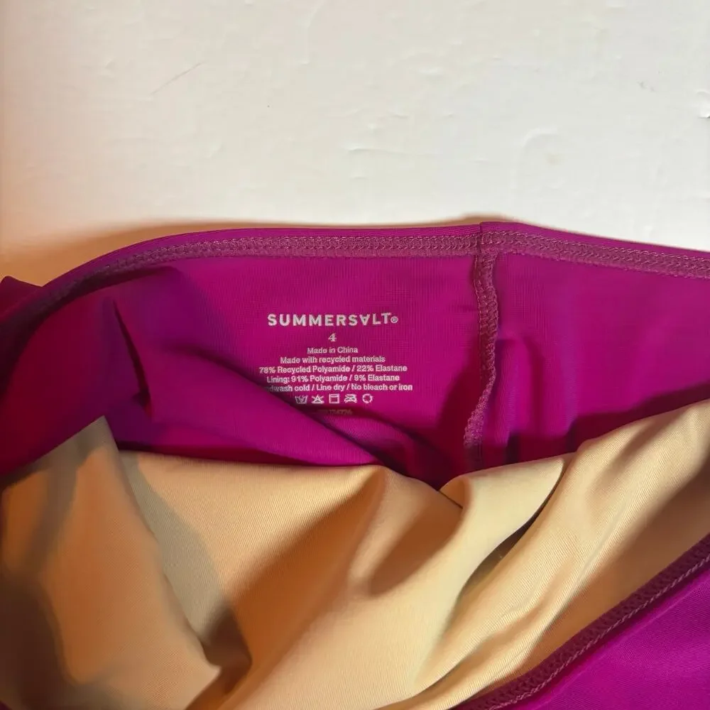 Summersalt Magenta Pink Bikini Bottoms Size 4 High Rise Swim Bottom